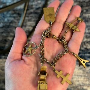 Vintage WWII era men’s bracelet from Europe with charms